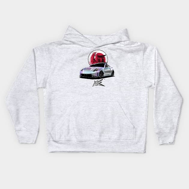 nissan nismo 350z pearl white Kids Hoodie by naquash